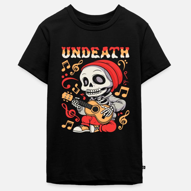 Ukulélé Squelette Undeath - T-shirt Premium bio Ado - noir