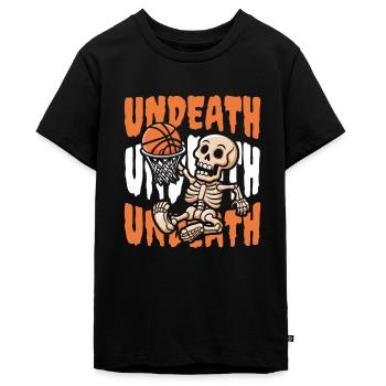 Basketball Basketball Player Skeleton Undeath - Teenager Premium Organic T-Shirt - black - Front - AI Model Teenager Male light (155cm)