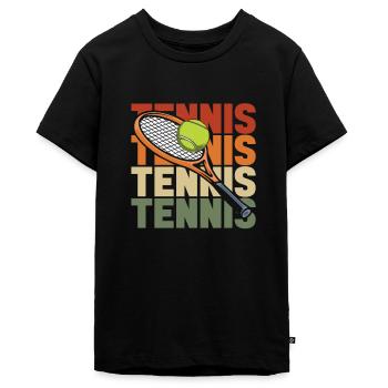 Tennis - Teenager Premium Bio T-Shirt - Schwarz - Vorne - AI Model Teenager Male light (155cm)