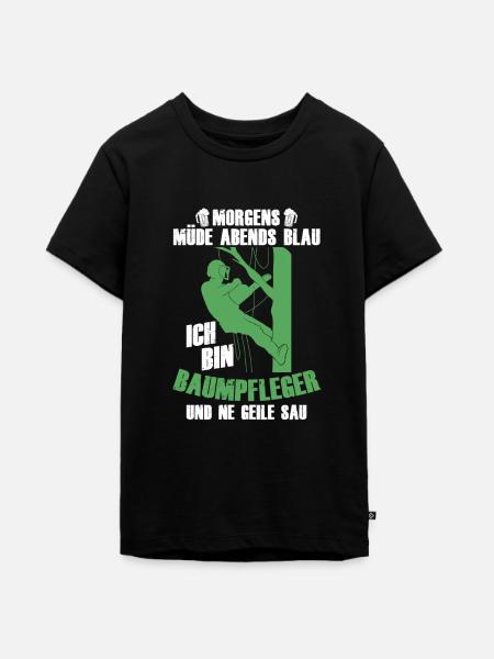 Baumklettern Baumpfleger Arborist Baumkletterer - Teenager Premium Bio T-Shirt - Schwarz