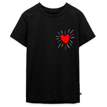 Herzen - Teenager Premium Bio T-Shirt - Schwarz - Vorne - AI Model Teenager Male light (155cm)