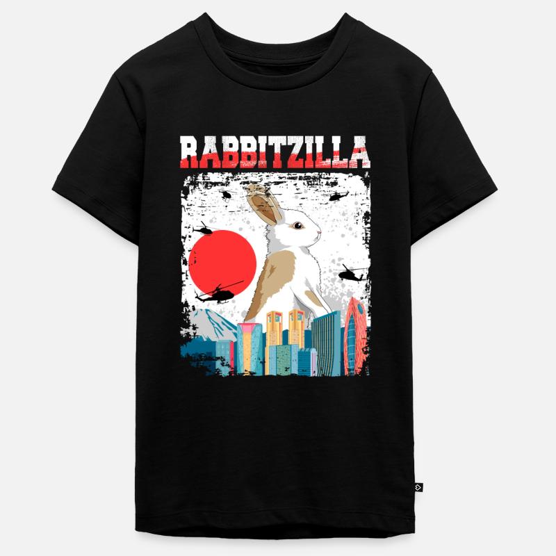 Rabbitzilla Rabbit Rabbit Gift - Teenager Premium Organic T-Shirt - black