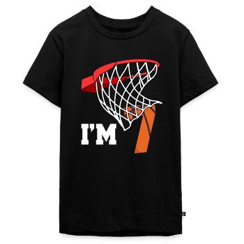 Ich Bin 7 Basketball 7. Geburtstag Basketballer - Teenager Premium Bio T-Shirt - Schwarz - Vorne - AI Model Teenager Male light (155cm)