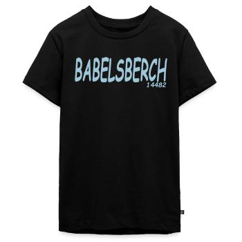 BABELSBERCH 14482 - Teenager Premium Bio T-Shirt - Schwarz - Vorne - AI Model Teenager Male light (155cm)