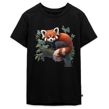 Roter Panda kleiner panda Red panda - Teenager Premium Bio T-Shirt - Schwarz - Vorne - AI Model Teenager Male light (155cm)