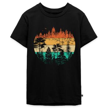Jäger Bergsteiger Wanderer Abenteuer - Teenager Premium Bio T-Shirt - Schwarz - Vorne - AI Model Teenager Male light (155cm)