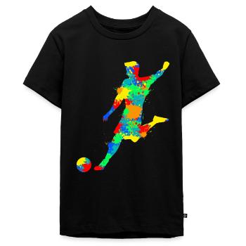 Fußball Fußballer Jungen Kinder - Teenager Premium Bio T-Shirt - Schwarz - Vorne - AI Model Teenager Male light (155cm)
