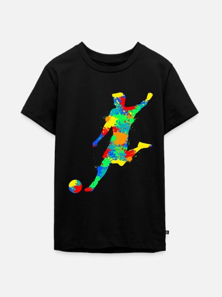 Fußball Fußballer Jungen Kinder - Teenager Premium Bio T-Shirt - Schwarz