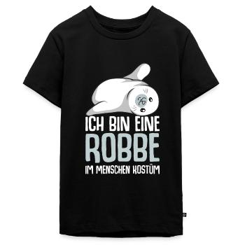 Robbe Seehund Seelöwe Robben Mädchen - Teenager Premium Bio T-Shirt - Schwarz - Vorne - AI Model Teenager Male light (155cm)