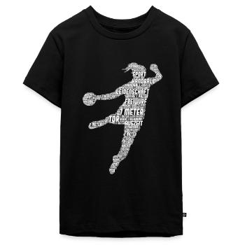 Handball Handballerin Handballspieler Mädchen - Teenager Premium Bio T-Shirt - Schwarz - Vorne - AI Model Teenager Male light (155cm)