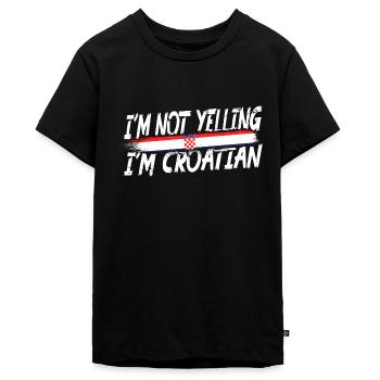 Je ne crie pas que je suis croate - T-shirt Premium bio Ado - noir - Devant - AI Model Teenager Male light (155cm)