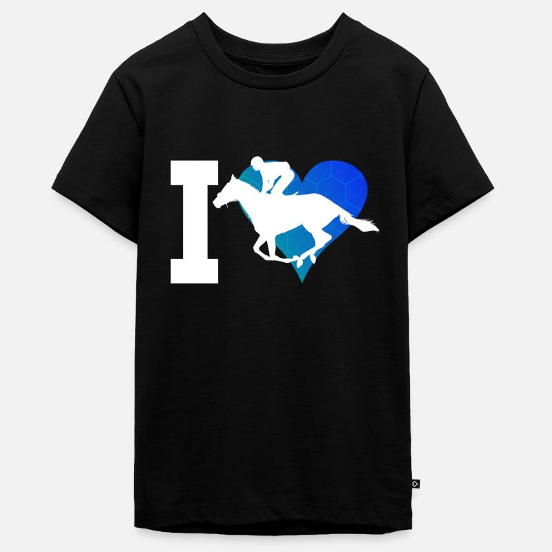 Course Équitation Chasse Équitation Équitation - T-shirt Premium bio Ado - noir