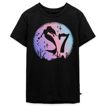 Meerjungfrau Geburtstag Mädchen 7 Jahre alt Nixe - Teenager Premium Bio T-Shirt - Schwarz - Vorne - AI Model Teenager Male light (155cm)