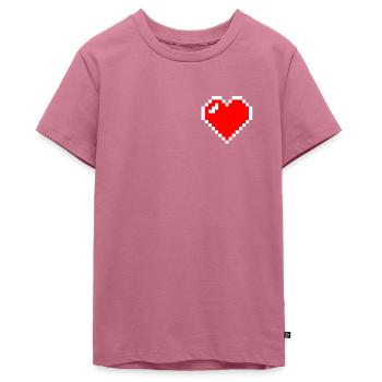 Coeur Heart Corazón Love Amour Amor Rojo Red Rouge - Teenager Premium Organic T-Shirt - mauve - Front - AI Model Teenager Male light (155cm)