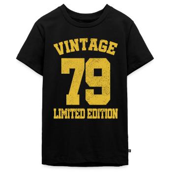 Année de naissance 1979 - T-shirt Premium bio Ado - noir - Devant - AI Model Teenager Male light (155cm)