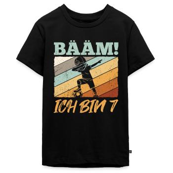 BÄÄM Ich bin 7 Dabbing Geburtstagsshirt 7 Jahre Ju - Teenager Premium Bio T-Shirt - Schwarz - Vorne - AI Model Teenager Male light (155cm)