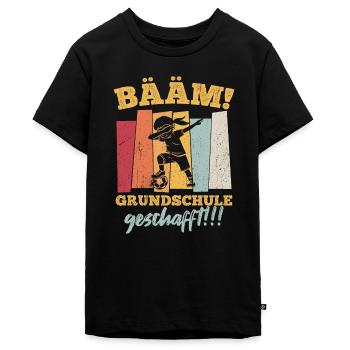 BÄÄM Grundschule Geschafft - Abschluss Geschenk Sc - Teenager Premium Bio T-Shirt - Schwarz - Vorne - AI Model Teenager Male light (155cm)