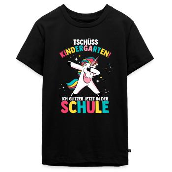 Tschüss Kindergarten! Ich glitzer jetzt in der - Teenager Premium Bio T-Shirt - Schwarz - Vorne - AI Model Teenager Male light (155cm)
