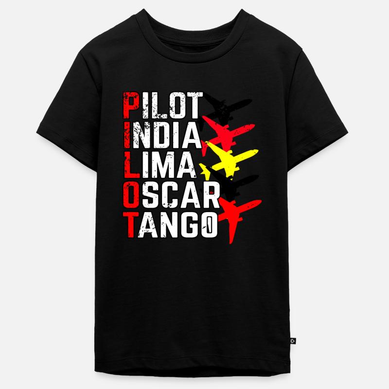 Pilotnphabet - T-shirt Premium bio Ado - noir