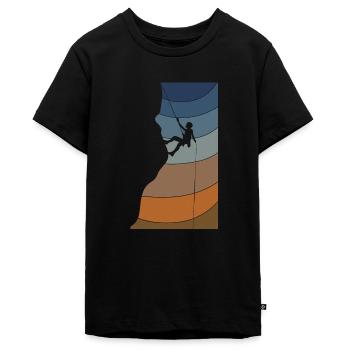 Felsklettern Kletterer - Teenager Premium Bio T-Shirt - Schwarz - Vorne - AI Model Teenager Male light (155cm)