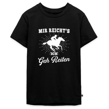 Mir Reichts Reiten Reiterin Pferd - Teenager Premium Bio T-Shirt - Schwarz - Vorne - AI Model Teenager Male light (155cm)