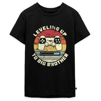 Udjævning af Big Brother Big Brother-gaveide - Teenager Premium økologisk T-shirt - sort - Foran - AI Model Teenager Male light (155cm)