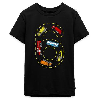 Autos Geburtstagsshirt 6 Jahre Jungen 6. Geburtsta - Teenager Premium Bio T-Shirt - Schwarz - Vorne - AI Model Teenager Male light (155cm)