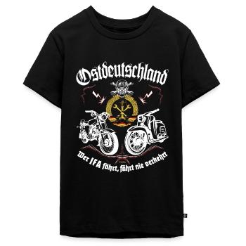 Simson Mopedkult Ostdeutschland - Teenager Premium Bio T-Shirt - Schwarz - Vorne - AI Model Teenager Male light (155cm)