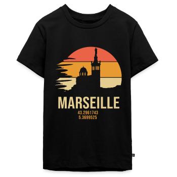 Marseille 13 marseillais marseille - T-shirt Premium bio Ado - noir - Devant - AI Model Teenager Male light (155cm)