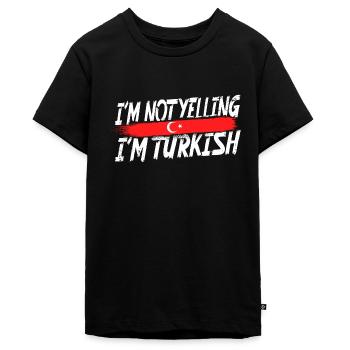Je ne crie pas que je suis turc - T-shirt Premium bio Ado - noir - Devant - AI Model Teenager Male light (155cm)