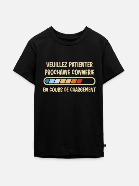 VEUILLEZ PATIENTER - Teenager Premium Bio T-Shirt - Schwarz