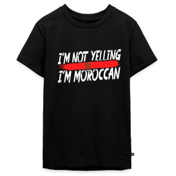 Je ne crie pas que je suis marocain - T-shirt Premium bio Ado - noir - Devant - AI Model Teenager Male light (155cm)