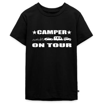 Camping - Teenager Premium Bio T-Shirt - Schwarz - Vorne - AI Model Teenager Male light (155cm)