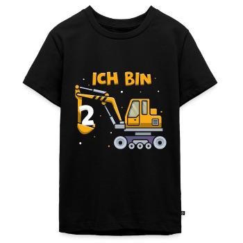 Bagger Design Ich Bin 2. Jahre 2. Geburtstag Bagge - Teenager Premium Bio T-Shirt - Schwarz - Vorne - AI Model Teenager Male light (155cm)