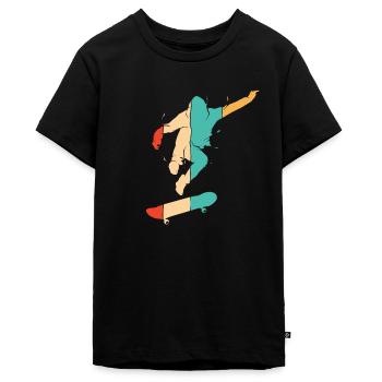 Retro Skatepark Skatergirl Skaterboy Skater - Teenager Premium Bio T-Shirt - Schwarz - Vorne - AI Model Teenager Male light (155cm)