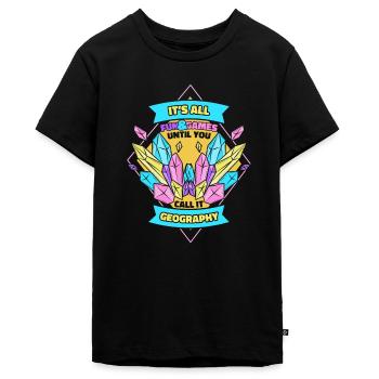Bis man es Geographie Geologe Mineral nennt - Teenager Premium Bio T-Shirt - Schwarz - Vorne - AI Model Teenager Male light (155cm)