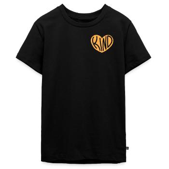 Heart KIND Typography Design - Teenager Premium Organic T-Shirt - black - Front - AI Model Teenager Male light (155cm)
