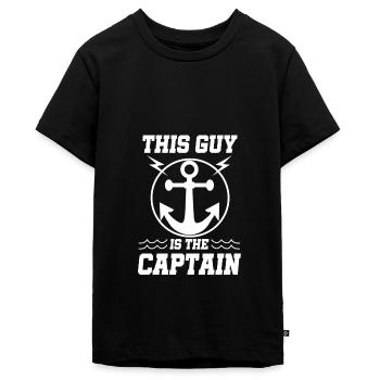 Captain Motor-Boot Sailing Segeln Segelyacht Boat - Teenager Premium Bio T-Shirt - Schwarz - Vorne - AI Model Teenager Male light (155cm)