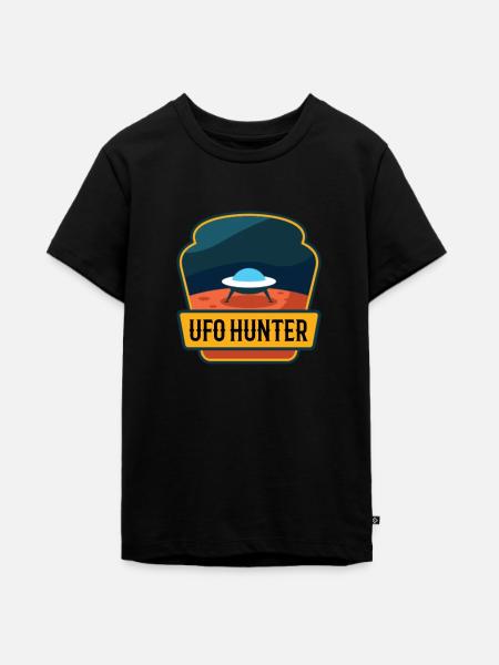 UFO HUNTER - Teenager Premium Bio T-Shirt - Schwarz