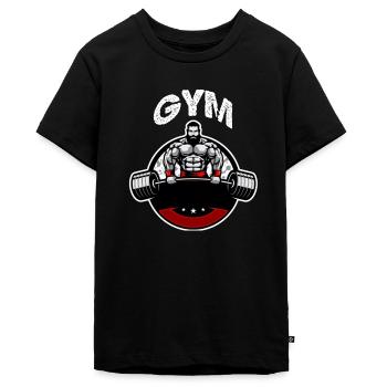 GYM - Teenager Premium Bio T-Shirt - Schwarz - Vorne - AI Model Teenager Male light (155cm)