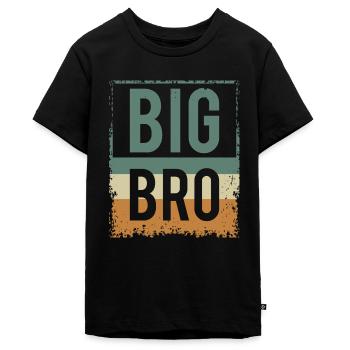 Big Bro - Bruder - Geschwister - Retro Vintage - Teenager Premium Bio T-Shirt - Schwarz - Vorne - AI Model Teenager Male light (155cm)
