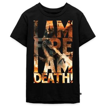 The Hobbit Smaug I Am Fire, I Am Death - Teenager Premium Organic T-Shirt - black - Front - AI Model Teenager Male light (155cm)
