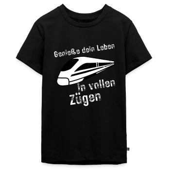 Volle Züge - Teenager Premium Bio T-Shirt - Schwarz - Vorne - AI Model Teenager Male light (155cm)