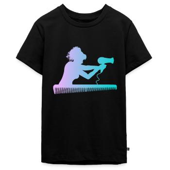 Friseurin - Teenager Premium Bio T-Shirt - Schwarz - Vorne - AI Model Teenager Male light (155cm)
