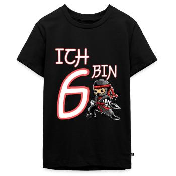 Ich bin 6 Ninja Geburtstag 6.Geburtstag - Teenager Premium Bio T-Shirt - Schwarz - Vorne - AI Model Teenager Male light (155cm)
