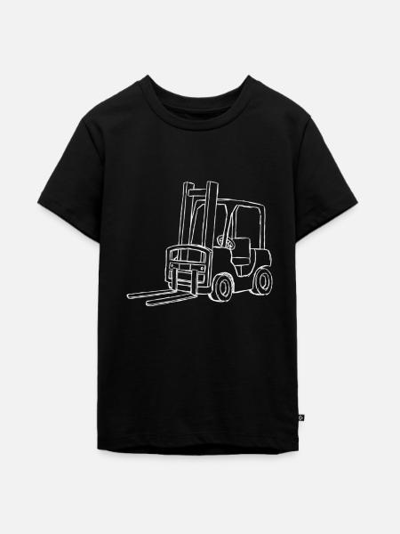 Gabelstapler fahren Fan Kinder - Teenager Premium Bio T-Shirt - Schwarz