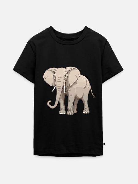 Elefant Tier - Teenager Premium Bio T-Shirt - Schwarz