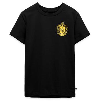 Harry Potter Emblème Hufflepuff petit - T-shirt Premium bio Ado - noir - Devant - AI Model Teenager Male light (155cm)