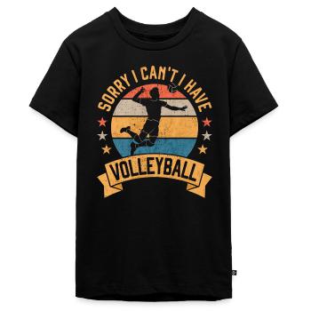 Ich kann keinen Volleyball Beach Volleyball Spaß haben - Teenager Premium Bio T-Shirt - Schwarz - Vorne - AI Model Teenager Male light (155cm)