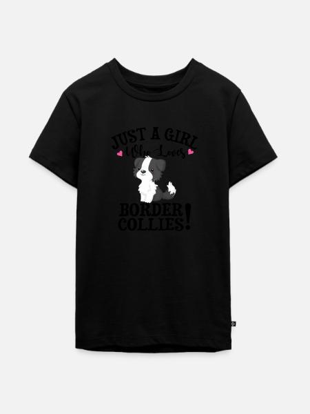 Border Collie - Teenager Premium Bio T-Shirt - Schwarz